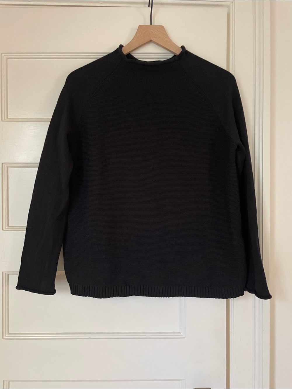 EUC Alice Walk Mock Neck Cotton Sweater, Black, S